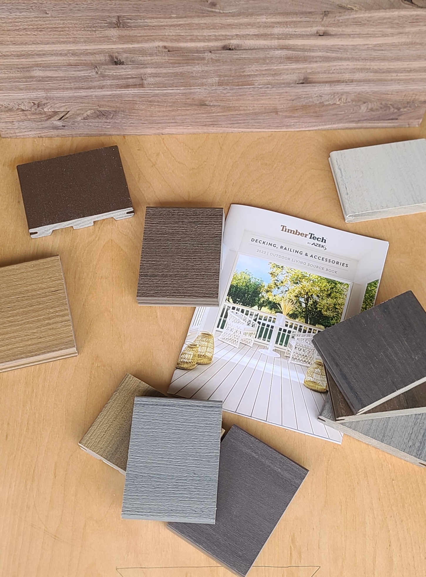 Composite decking samples